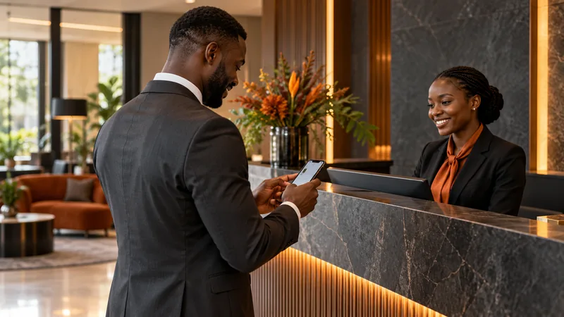 African business professional completing digital onboarding on a smartphone